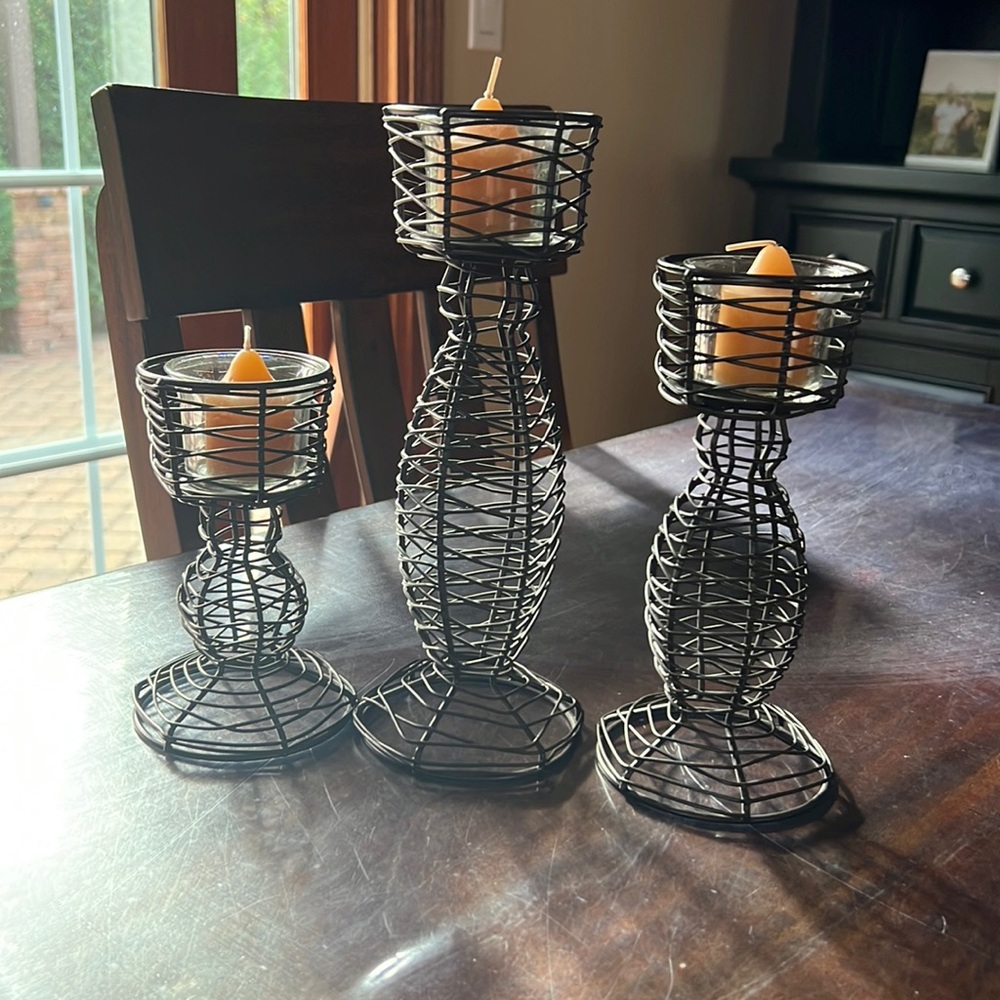Set of 3 PartyLite candle holders
